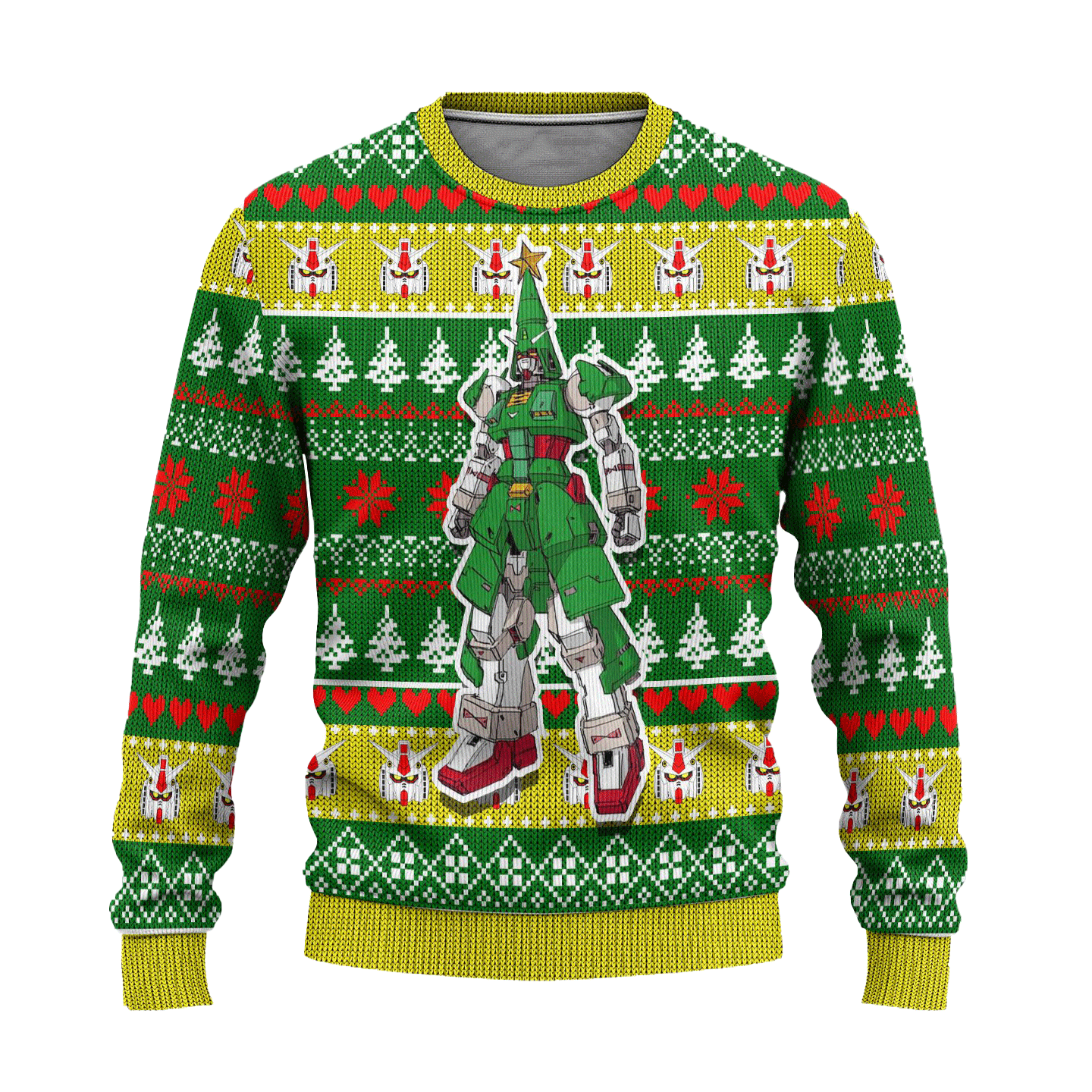 Gundam Anime Ugly Christmas Sweater Custom Pine Tree Xmas Gift