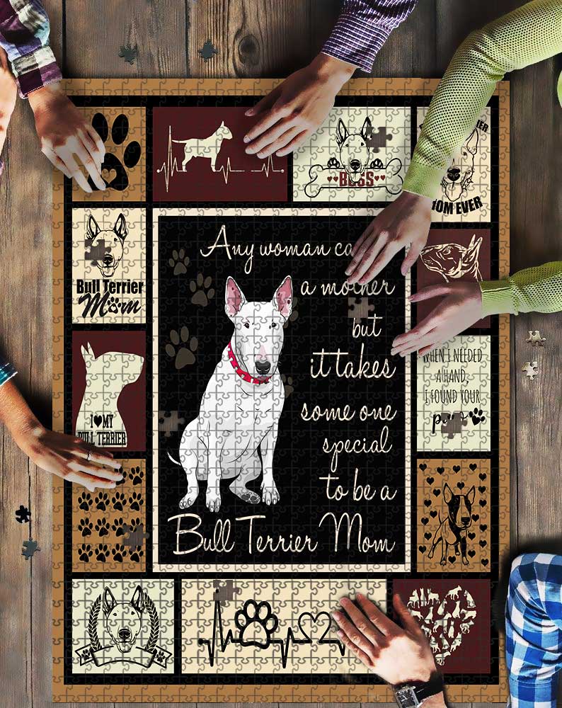 Bull Terrier Mom Quilt Puzzle