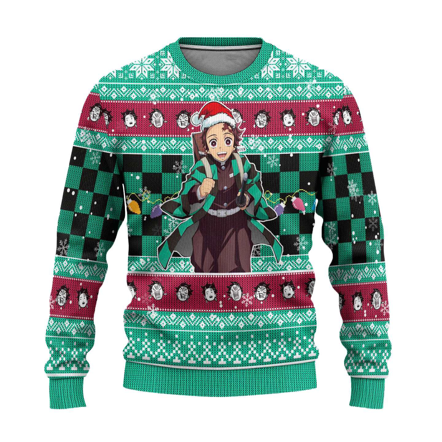Demon Slayer Tanjiro Kamado Anime Ugly Christmas Sweater Xmas Gift