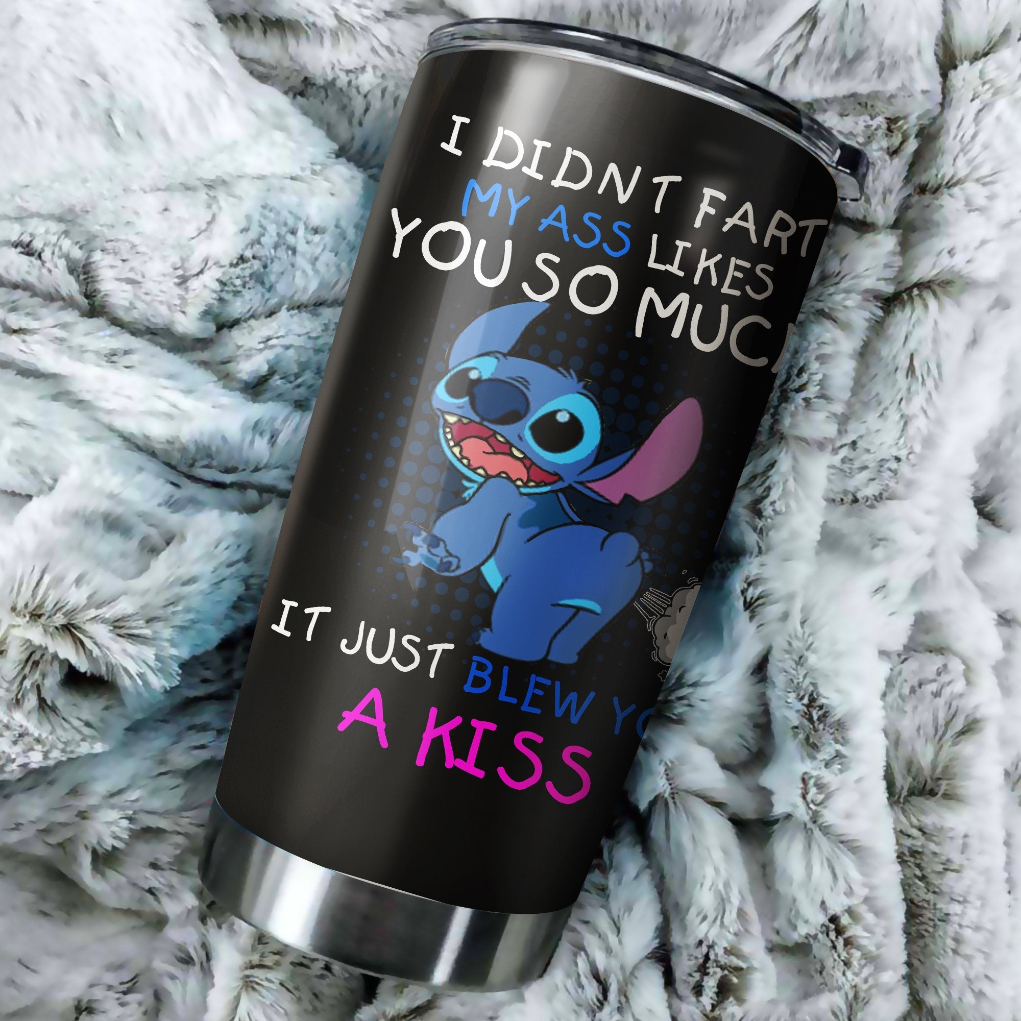 Stitch A Kiss Tumbler Perfect Birthday Best Gift Stainless Traveling Mugs 2021