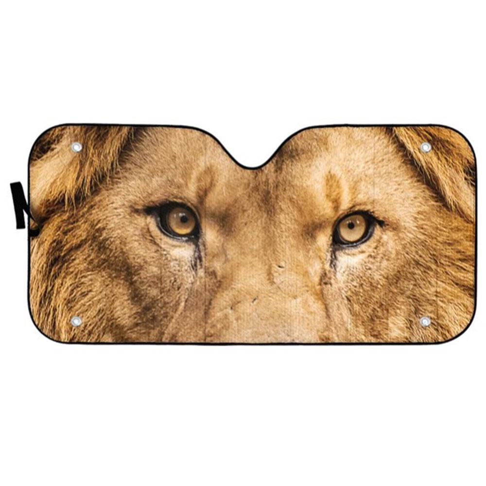 Through The Eyes Of A Lion Custom Car Auto Sun Shades Windshield Accessories Decor Gift