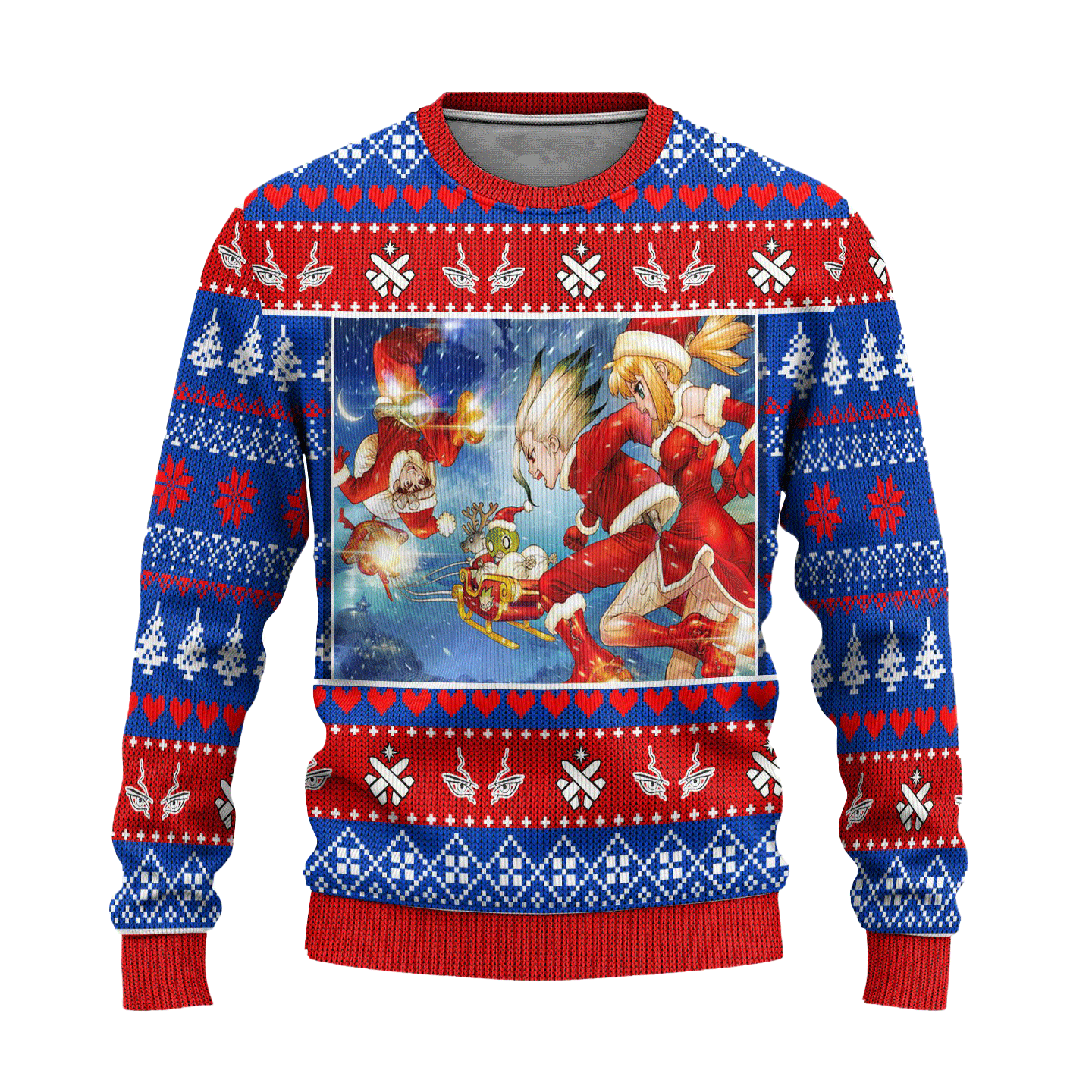Dr Stone Anime Ugly Christmas Sweater Custom Characters Xmas Gift