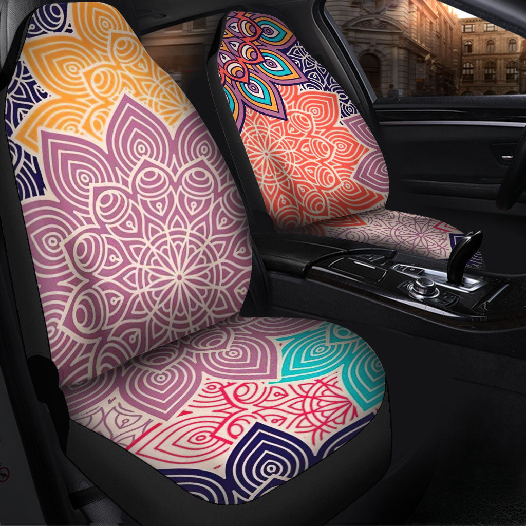 Colorful Floral Mandalas Car Seat Covers