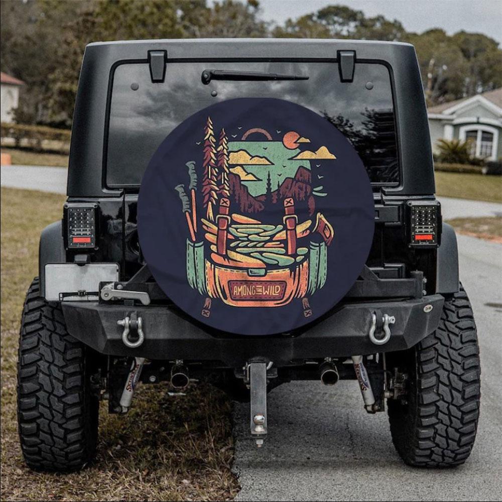 Amazing Of Wild Hippie Vintage Jeep Car Spare Tire Cover Gift For Campers