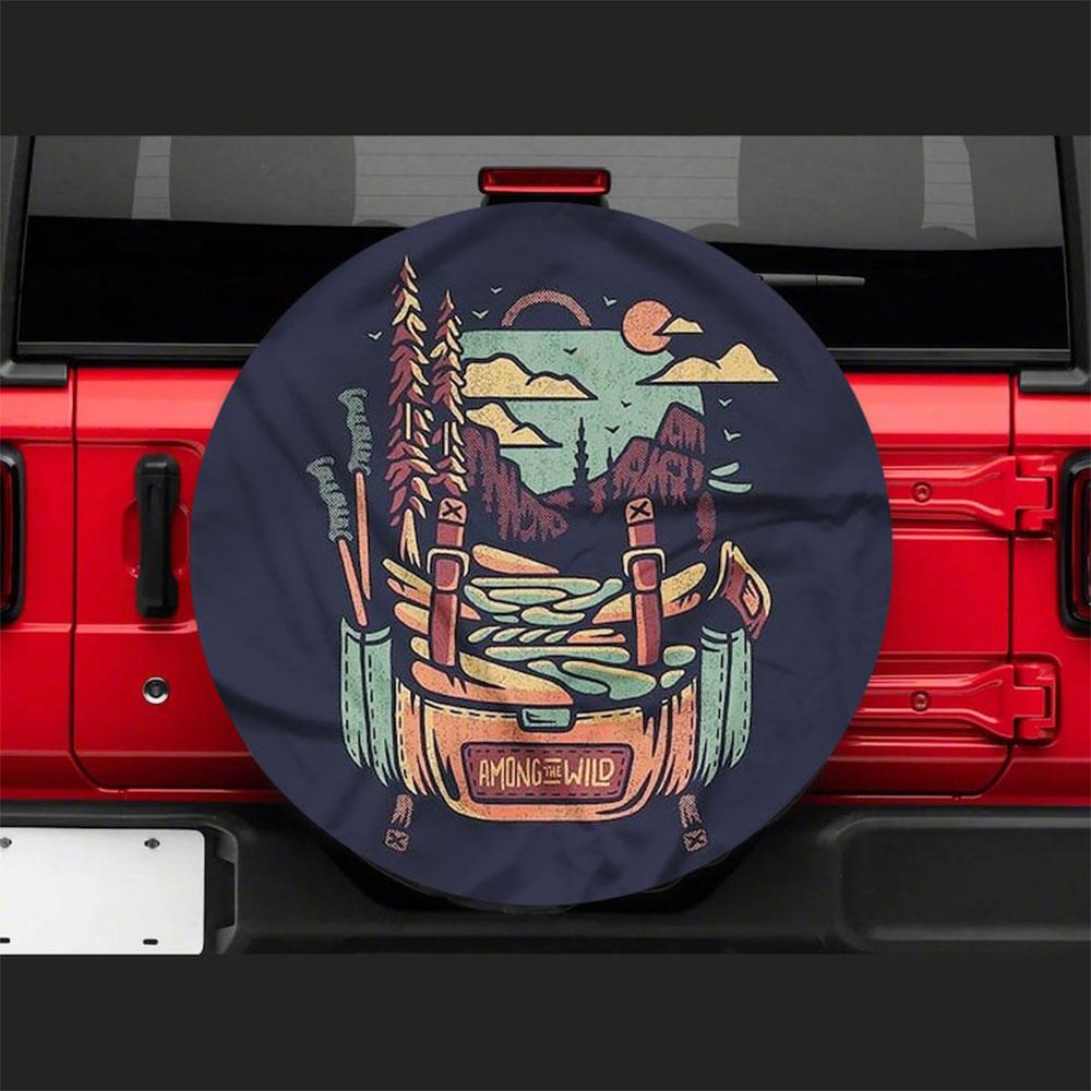 Amazing Of Wild Hippie Vintage Jeep Car Spare Tire Cover Gift For Campers