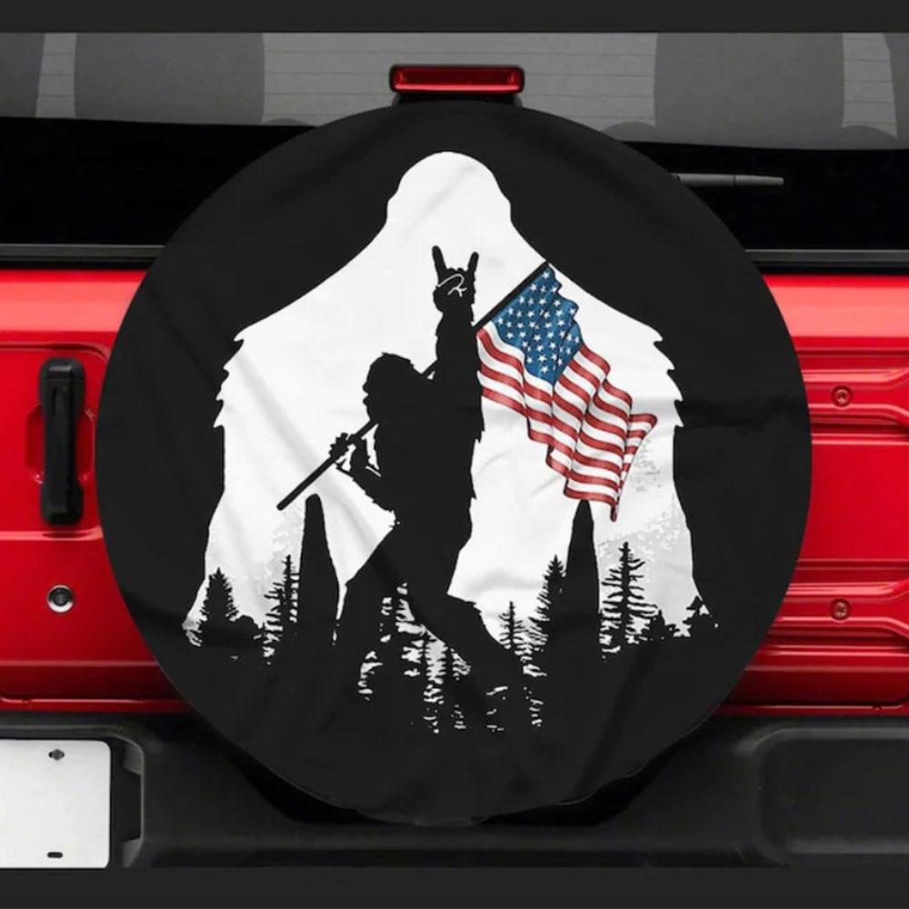 American Independence Day Jeep Car Spare Tire Cover Gift For Campers