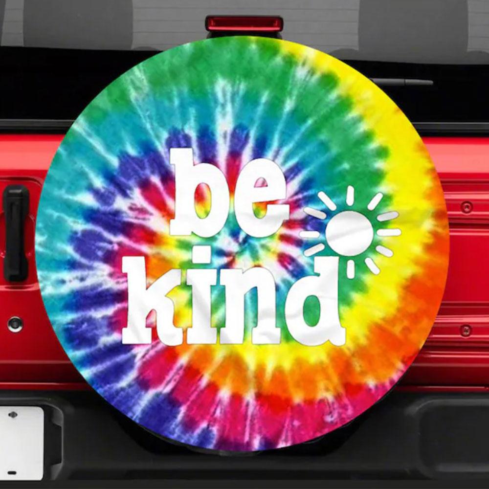 Be Kind Hippie Art Camping Custom Jeep Car Spare Tire Cover Gift For Campers