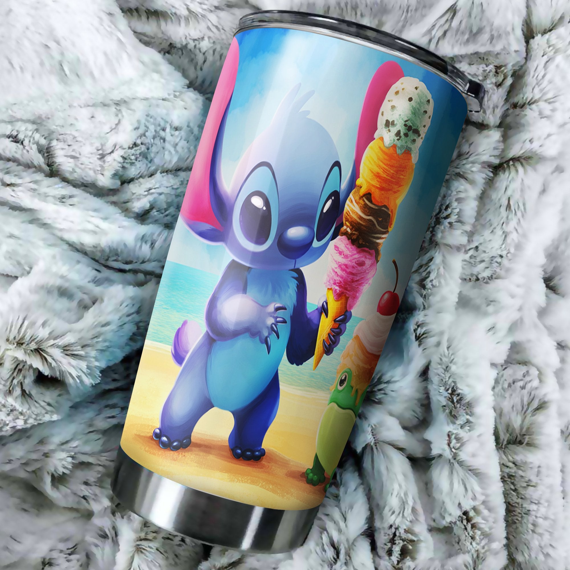 Stitch Ice Cream Tumbler Perfect Birthday Best Gift Stainless Traveling Mugs 2021