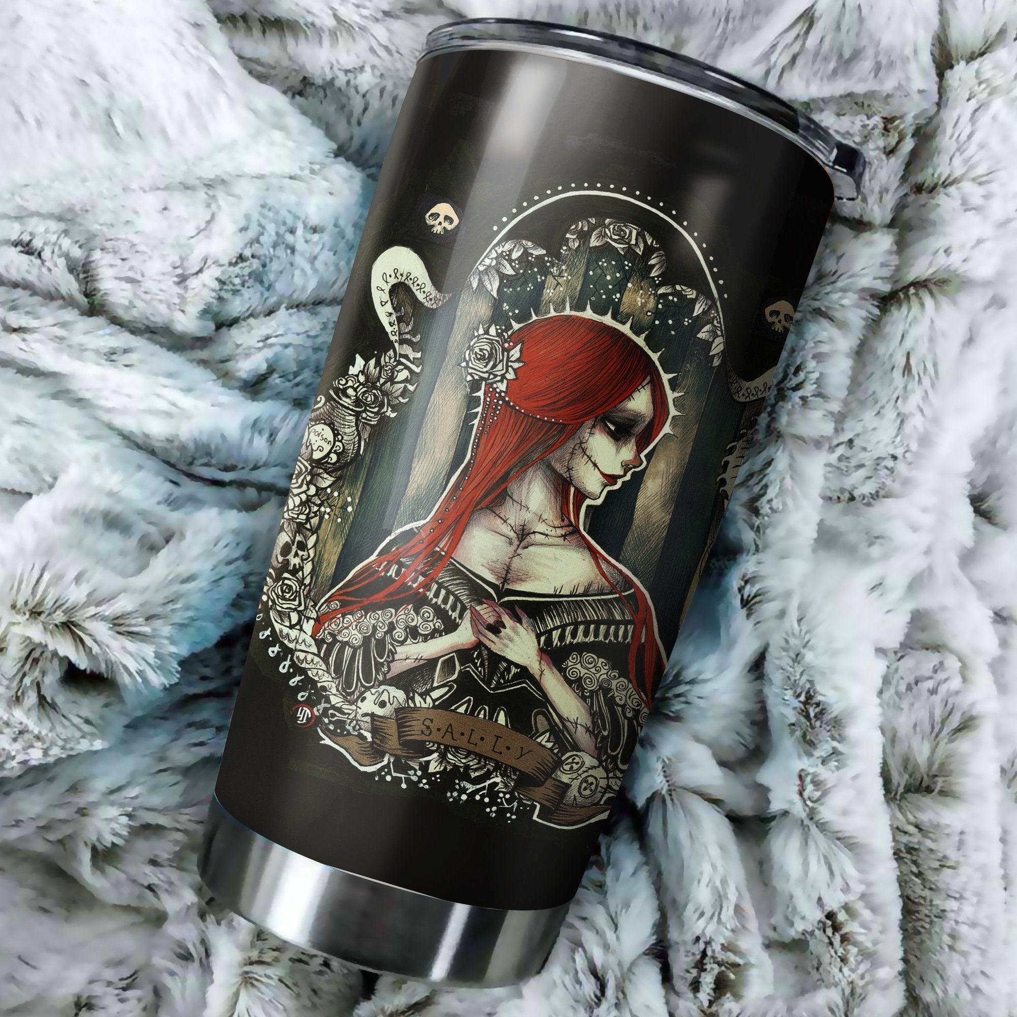 Couple Sally Nightmare Before Christmas Tumbler Perfect Birthday Best Gift Stainless Traveling Mugs 2021
