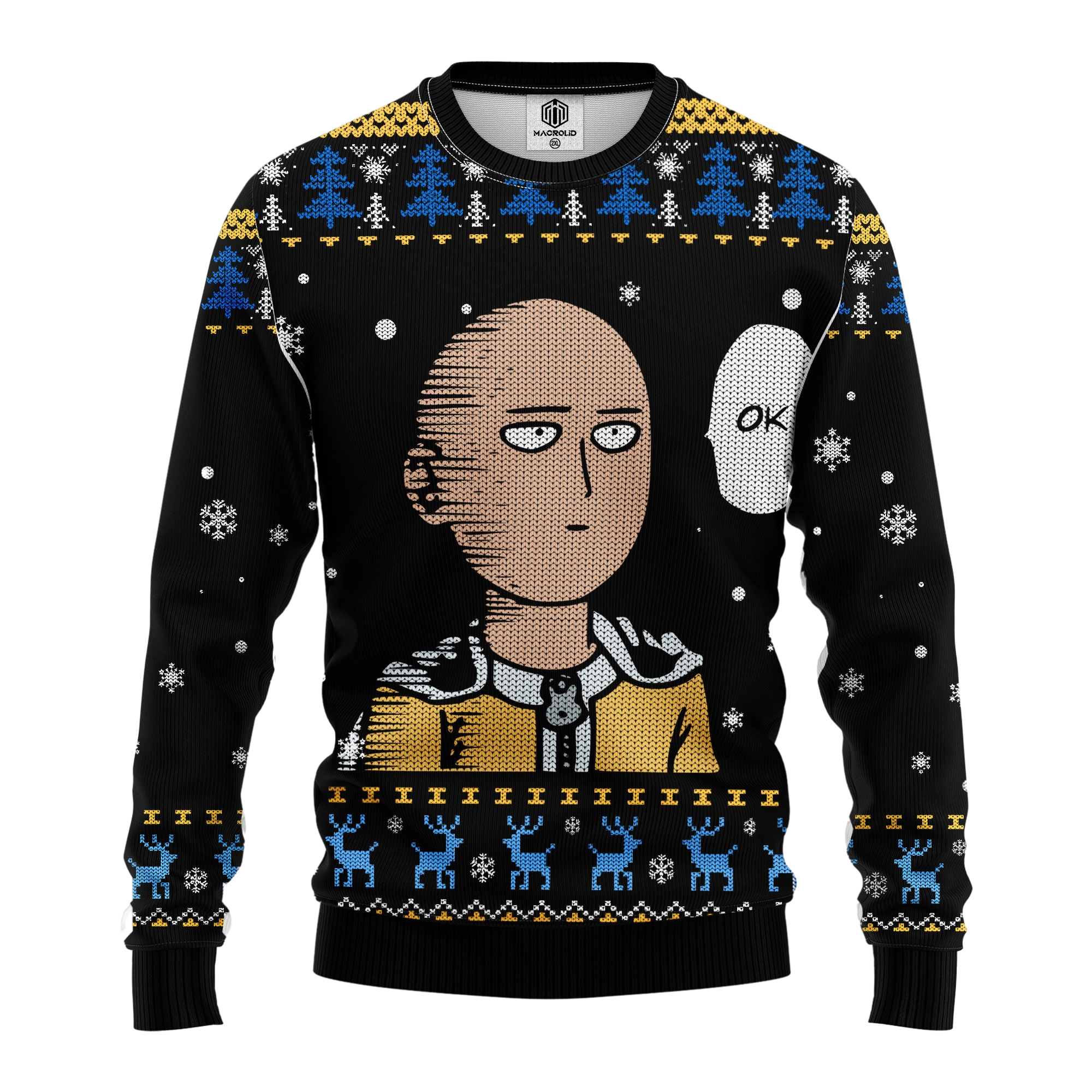 Saitama One Punch Man Back Custom Ugly Christmas Sweater Mc Amazing Gift Idea Thanksgiving Gift