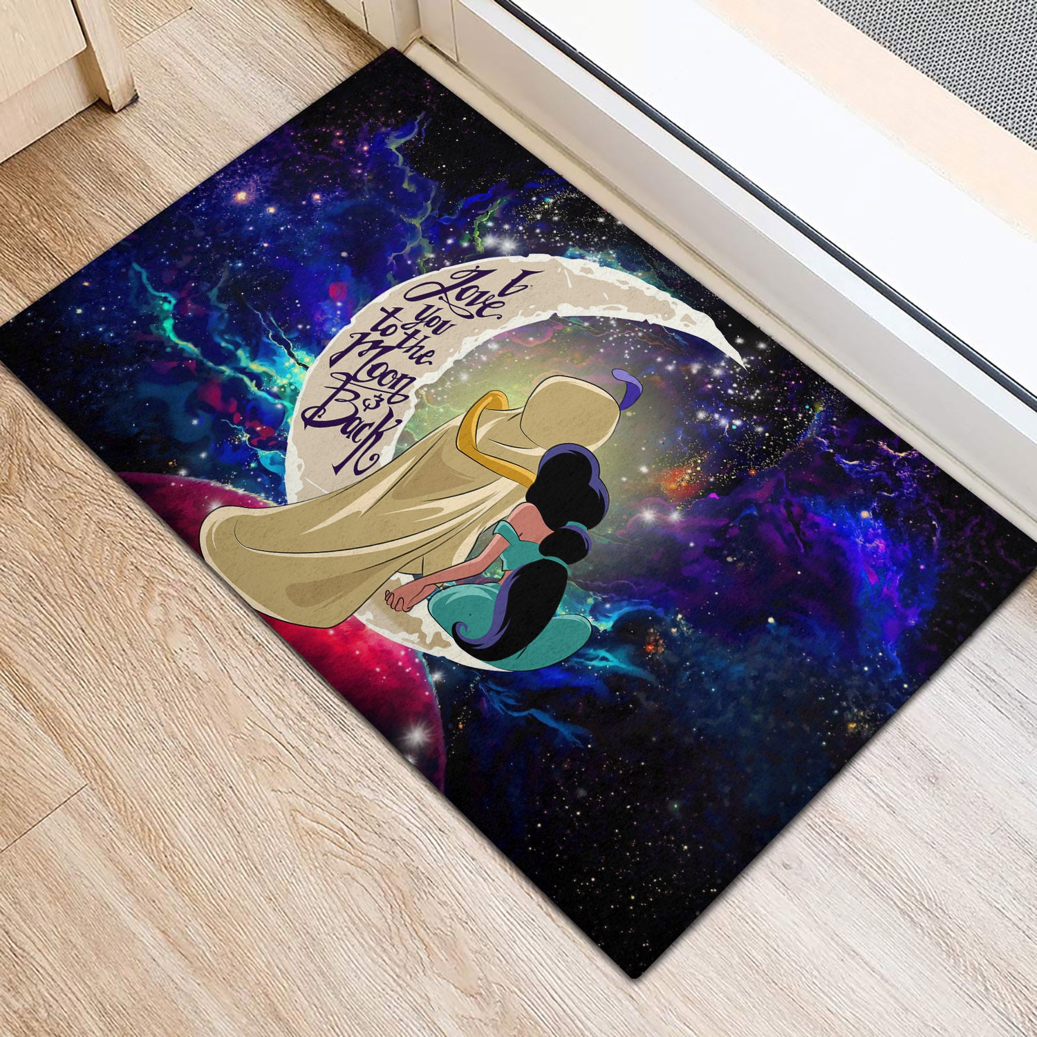 Aladin Couple Love You To The Moon Galaxy Back Door Mats Home Decor