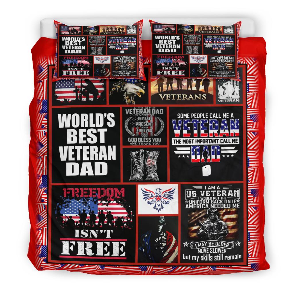Veteran Army Us Quilt Bedding Duvet Cover And Pillowcase Set