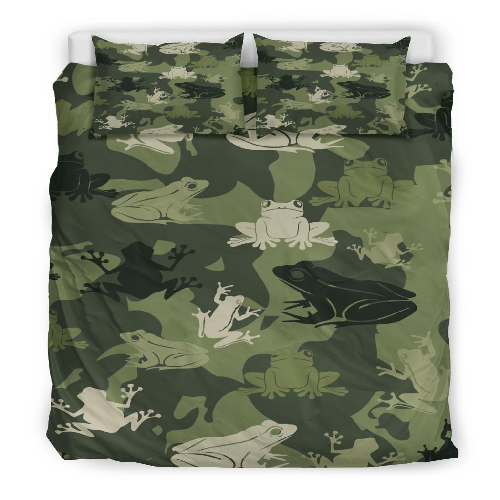 Quilt Camo Frog Bedding Duvet Cover And Pillowcase Set