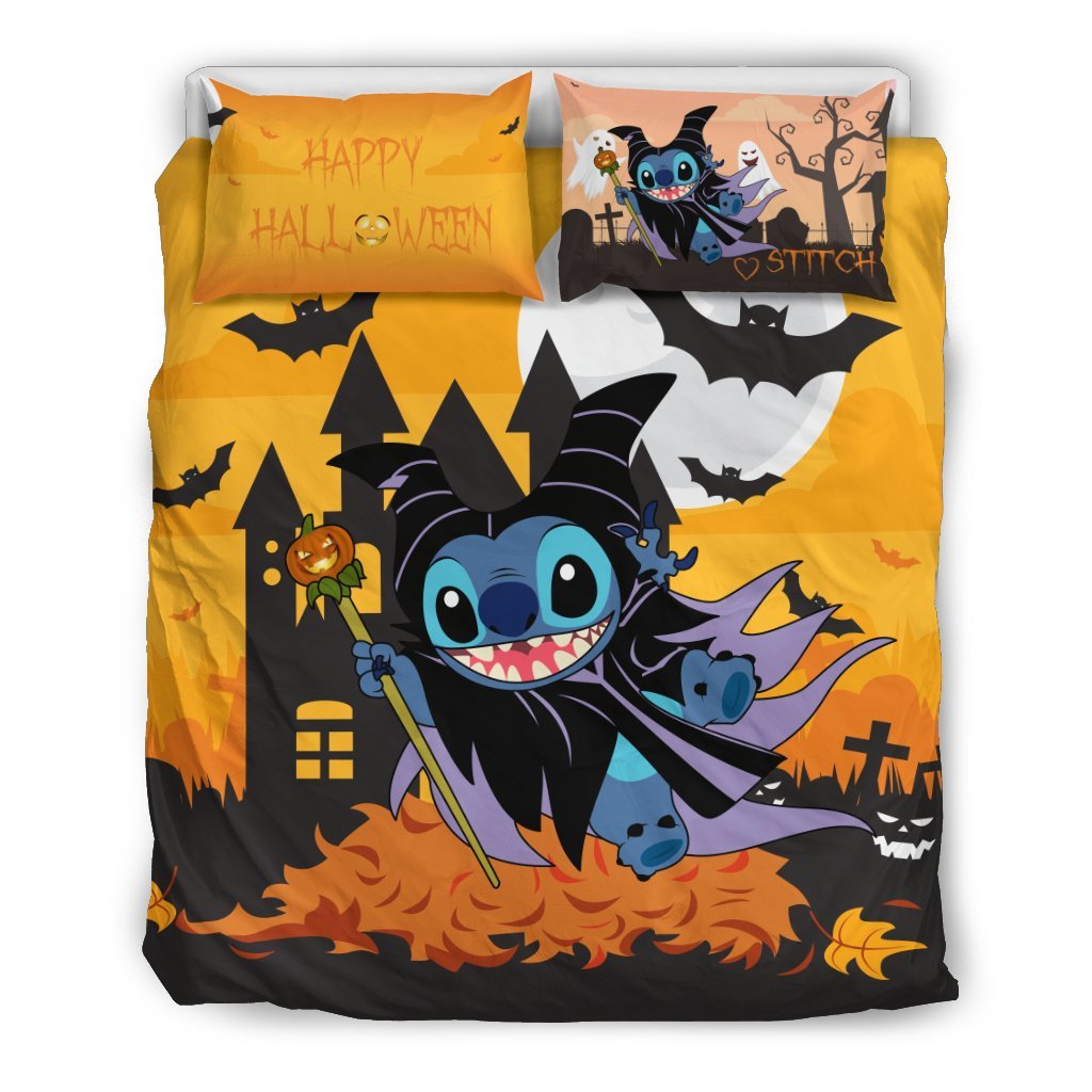 Stitch Happy Halloween Bedding Set 3Duvet Cover And Pillowcase Set