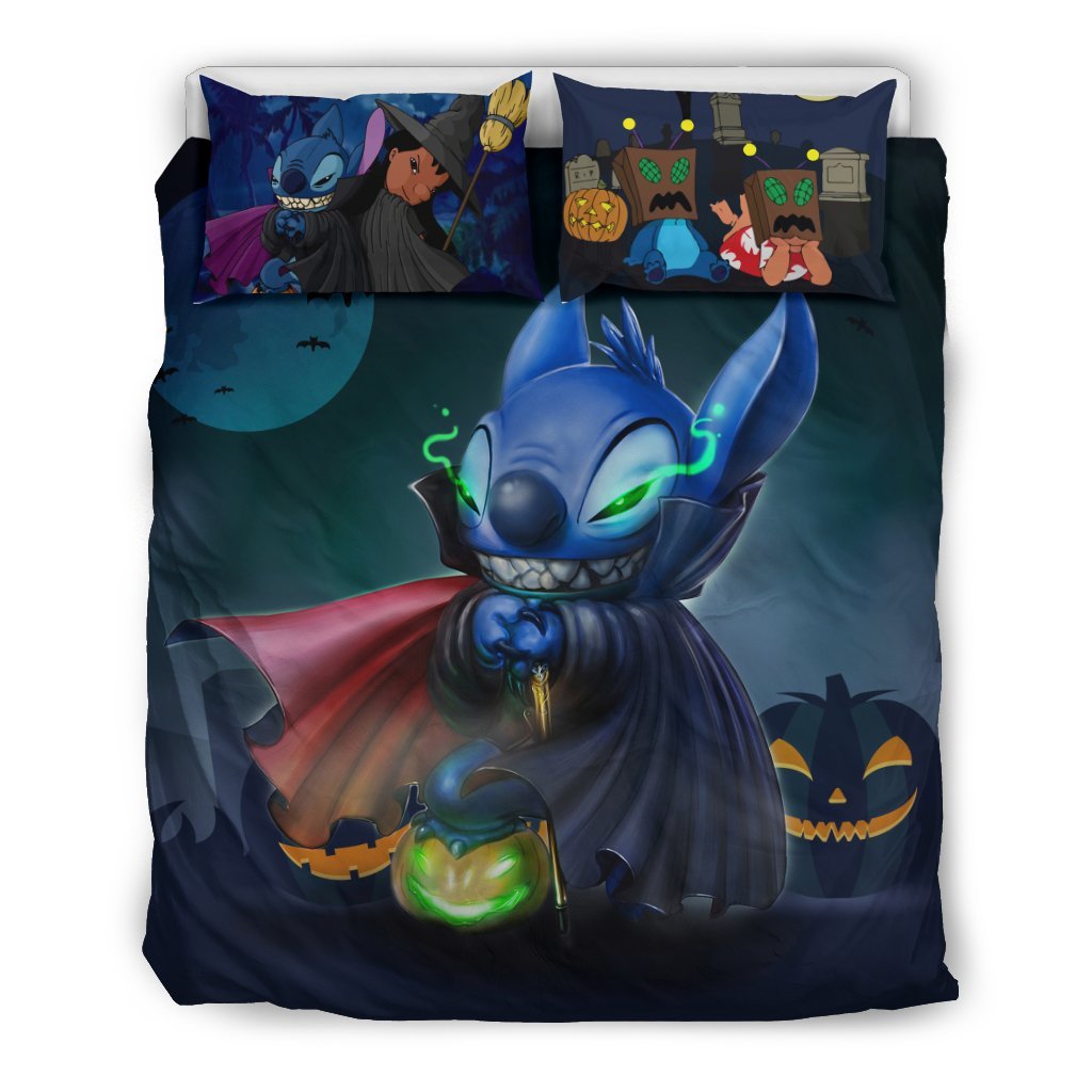 Stitch Halloween Bedding Set 4Duvet Cover And Pillowcase Set