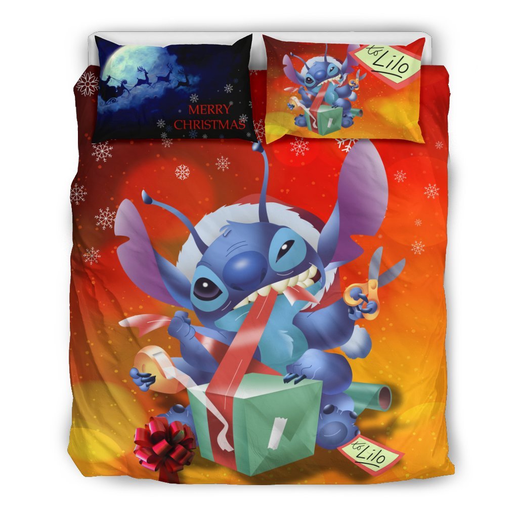 Stitch Christmas Bedding Set 1Duvet Cover And Pillowcase Set