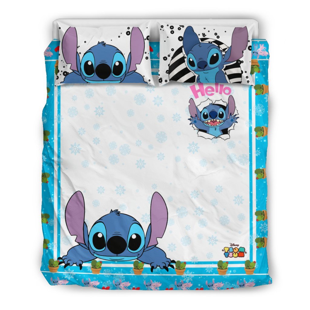 Stitch Christmas Bedding Set 3Duvet Cover And Pillowcase Set