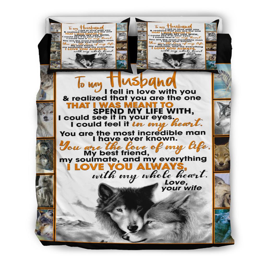 To My Husband Wolf Bedding Duvet Cover And Pillowcase Set