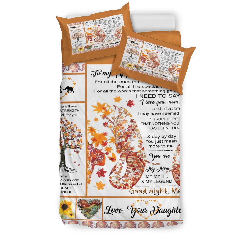 To My Mom Autumn Bedding Set Duvet Cover And Pillowcase Set