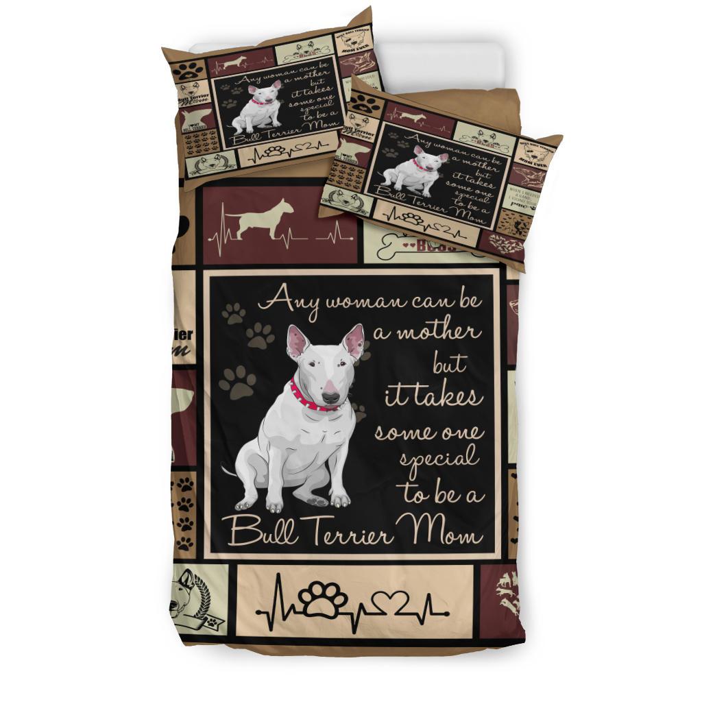 Bull Terrier Mom Quilt Bedding Duvet Cover And Pillowcase Set