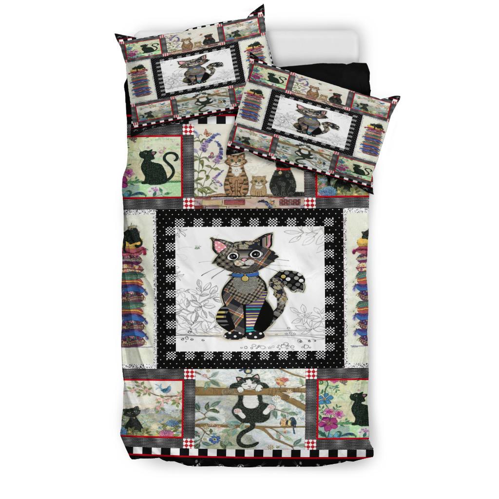 Cat Quilt Bedding Duvet Cover And Pillowcase Set