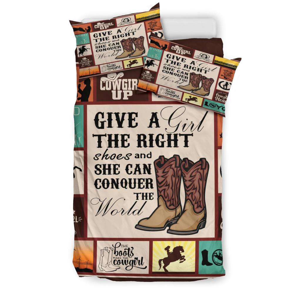 Cowboy Cowgirl Horse Quilt Bedding Duvet Cover And Pillowcase Set