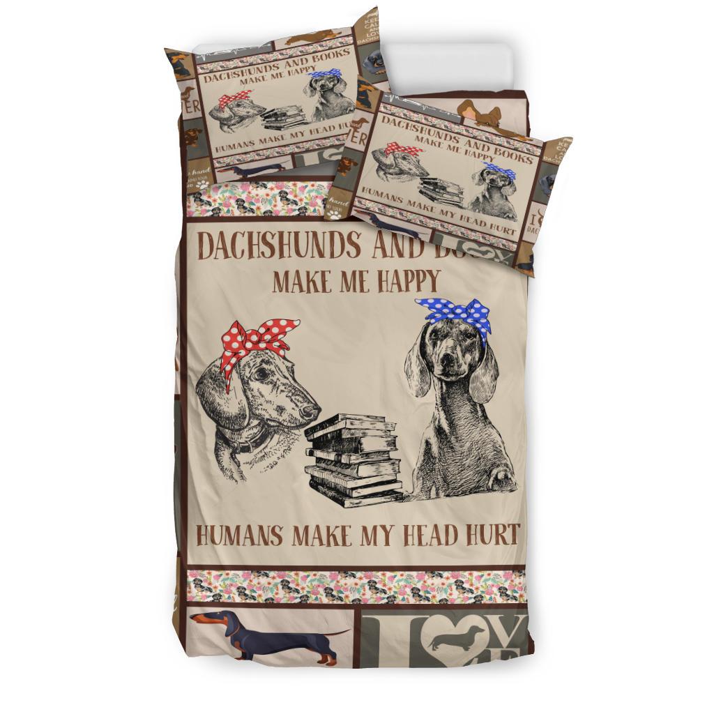 Dachshund Quilt Bedding Duvet Cover And Pillowcase Set