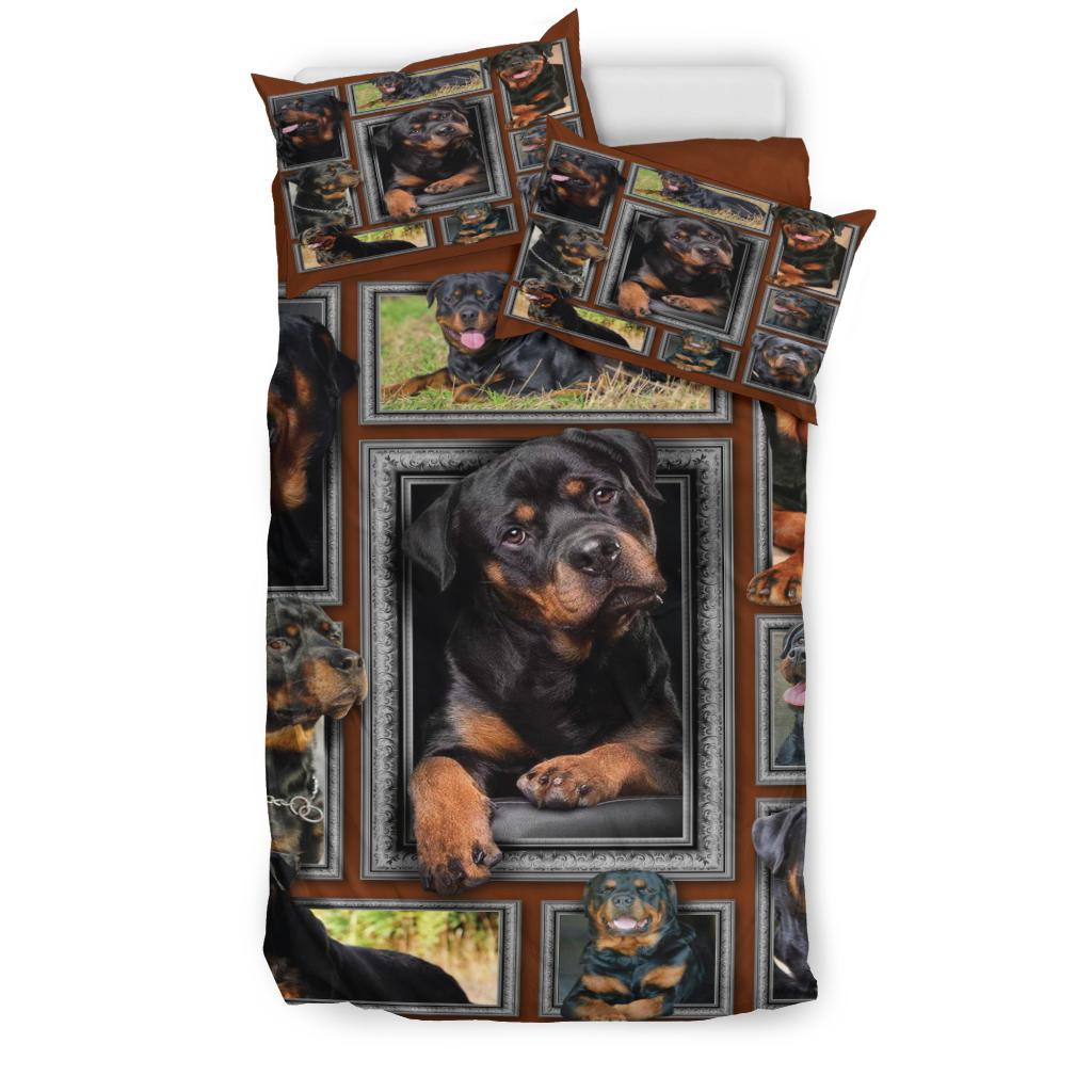 Dog Rottweiler 3D Quilt Bedding Duvet Cover And Pillowcase Set