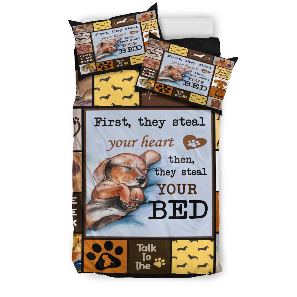 Quilt Dachshund Bedding Duvet Cover And Pillowcase Set