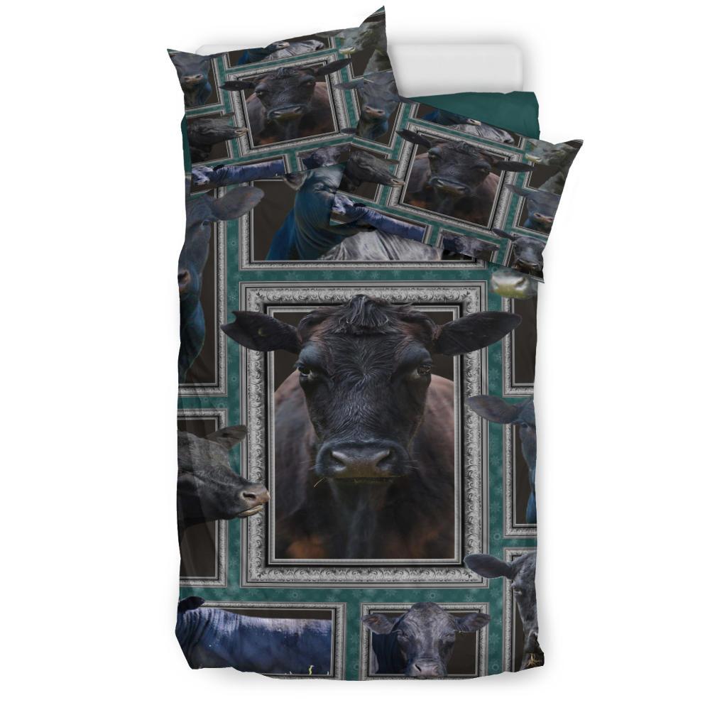 Black Cow 3D Quilt Bedding Duvet Cover And Pillowcase Set