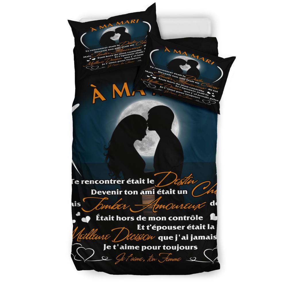 To My Husband Moon Bedding Duvet Cover And Pillowcase Set