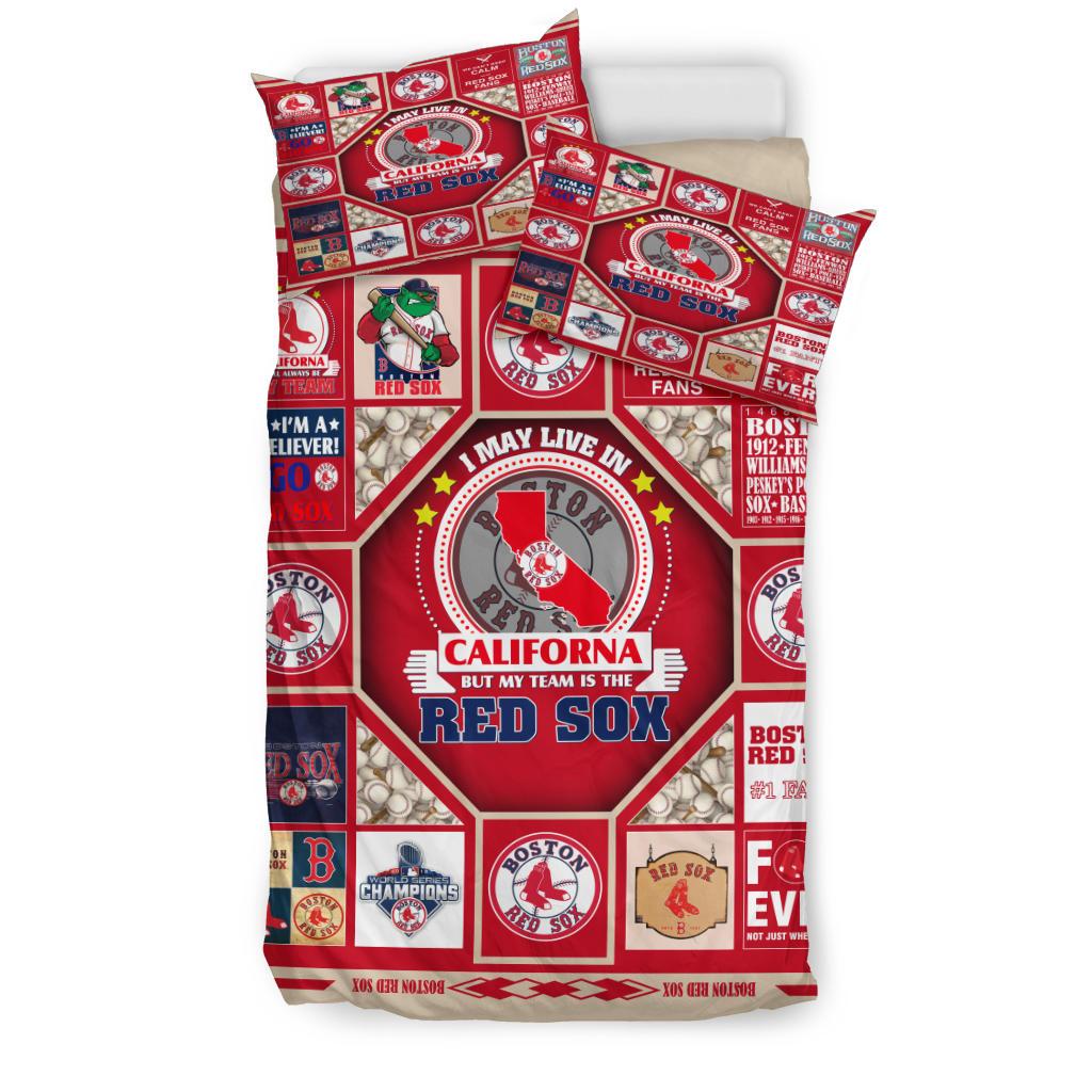 Quilt Red Sox Bedding Duvet Cover And Pillowcase Set