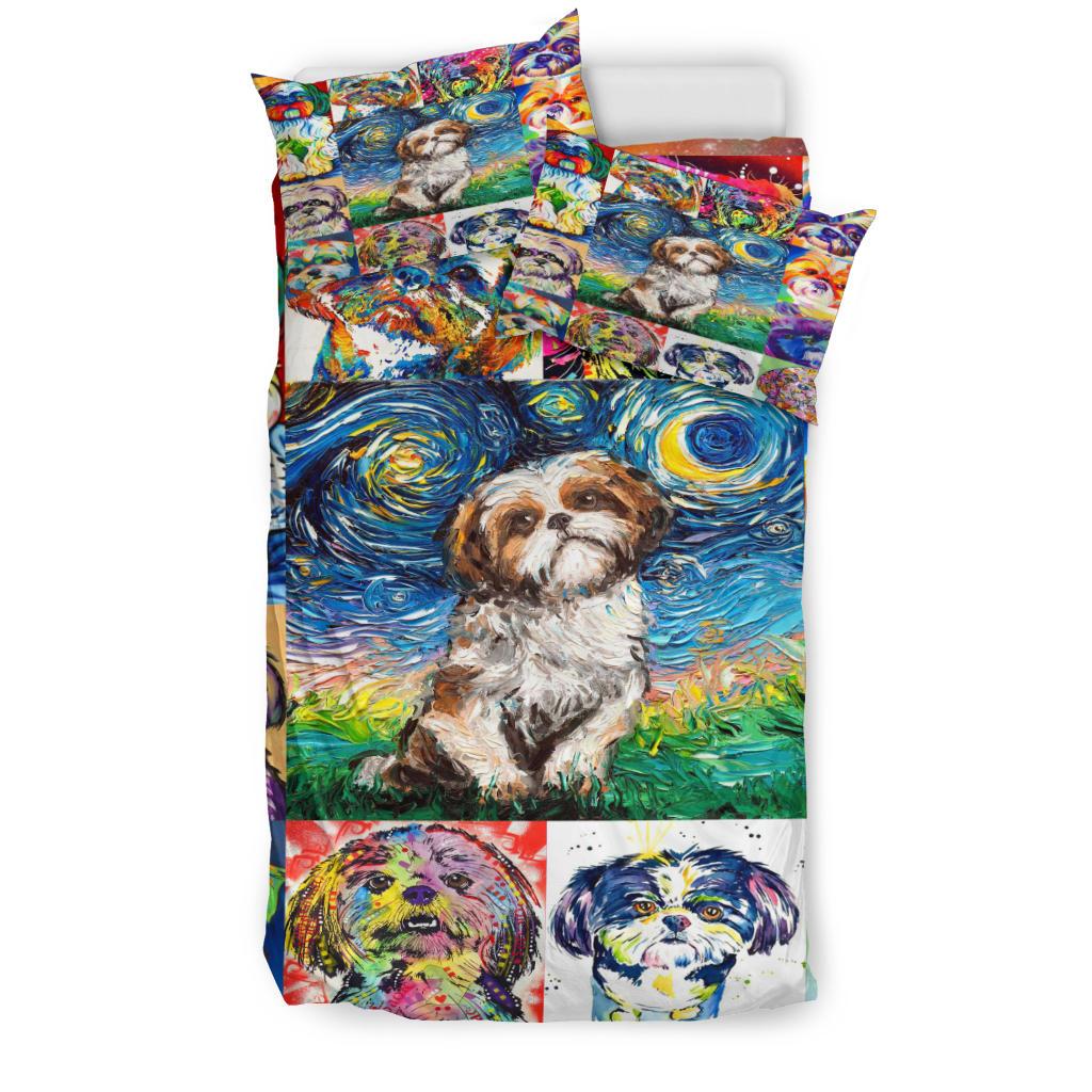 Colors Shih Tzu Art Bedding Duvet Cover And Pillowcase Set