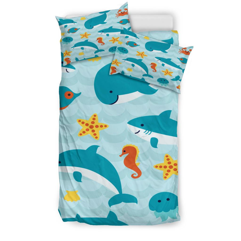 Ocean Quilt Bedding Duvet Cover And Pillowcase Set