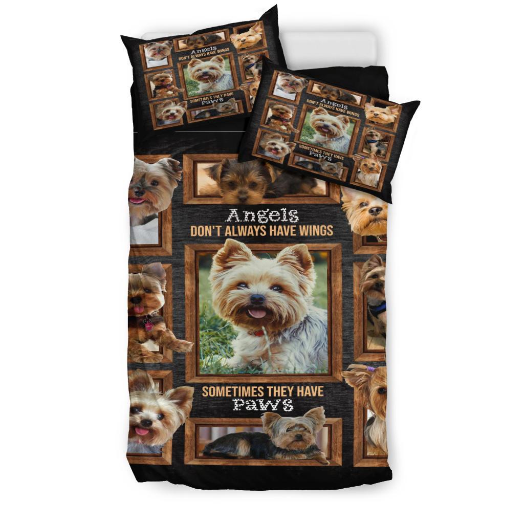 Quilt Yorkie Angels Don'T Always Have Wings Bedding Duvet Cover And Pillowcase Set