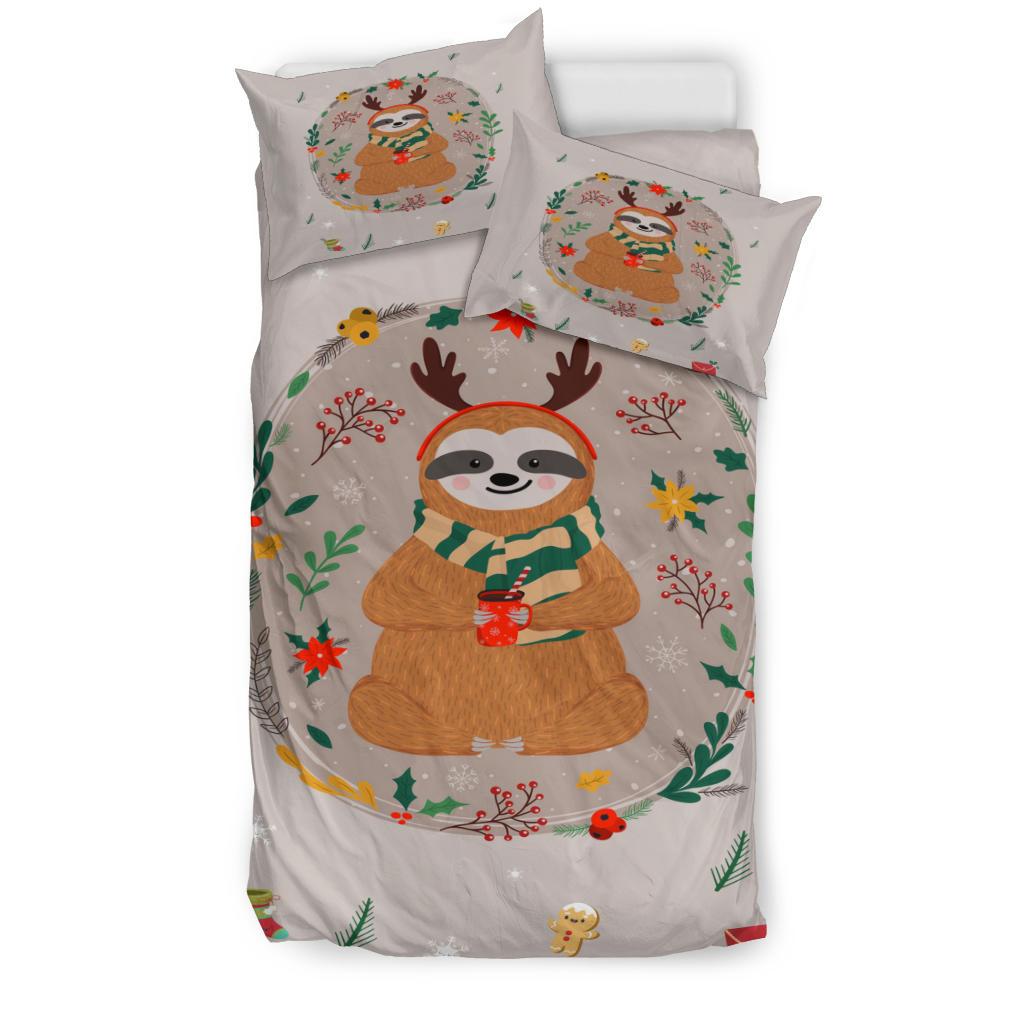 Sloth Christmas Bedding Duvet Cover And Pillowcase Set