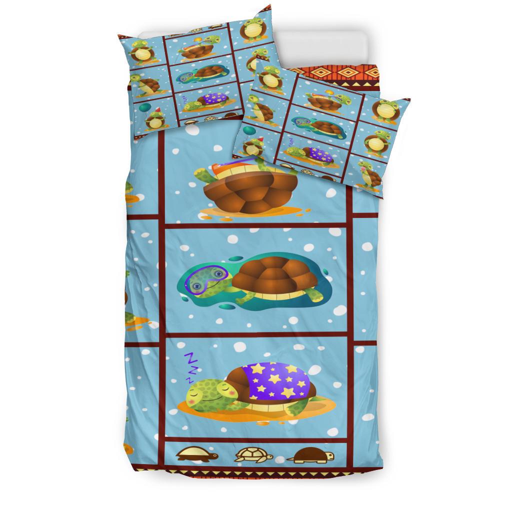 Adorable Turtle Art Bedding Duvet Cover And Pillowcase Set