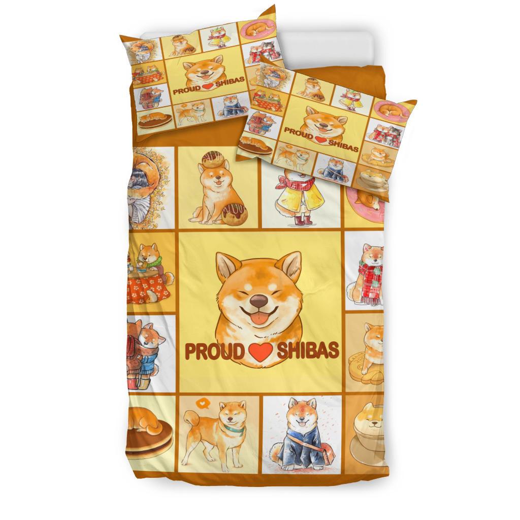 Proud Shibas Bedding Duvet Cover And Pillowcase Set