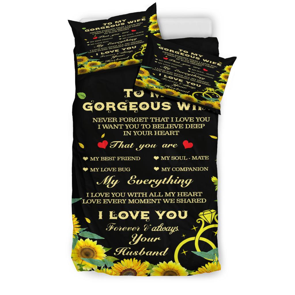 To My Wife My Everything Bedding Duvet Cover And Pillowcase Set