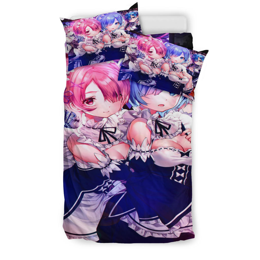 Ram And Rem Anime Girl Re Zero Bedding Set