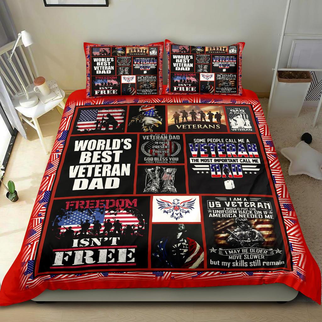 Veteran Army Us Quilt Bedding Duvet Cover And Pillowcase Set