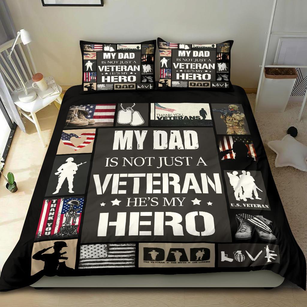 Veteran Hero Quilt Bedding Duvet Cover And Pillowcase Set