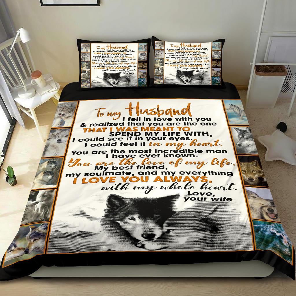 To My Husband Wolf Bedding Duvet Cover And Pillowcase Set