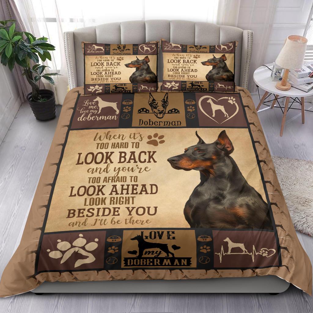 Doberman Quilt Bedding Duvet Cover And Pillowcase Set