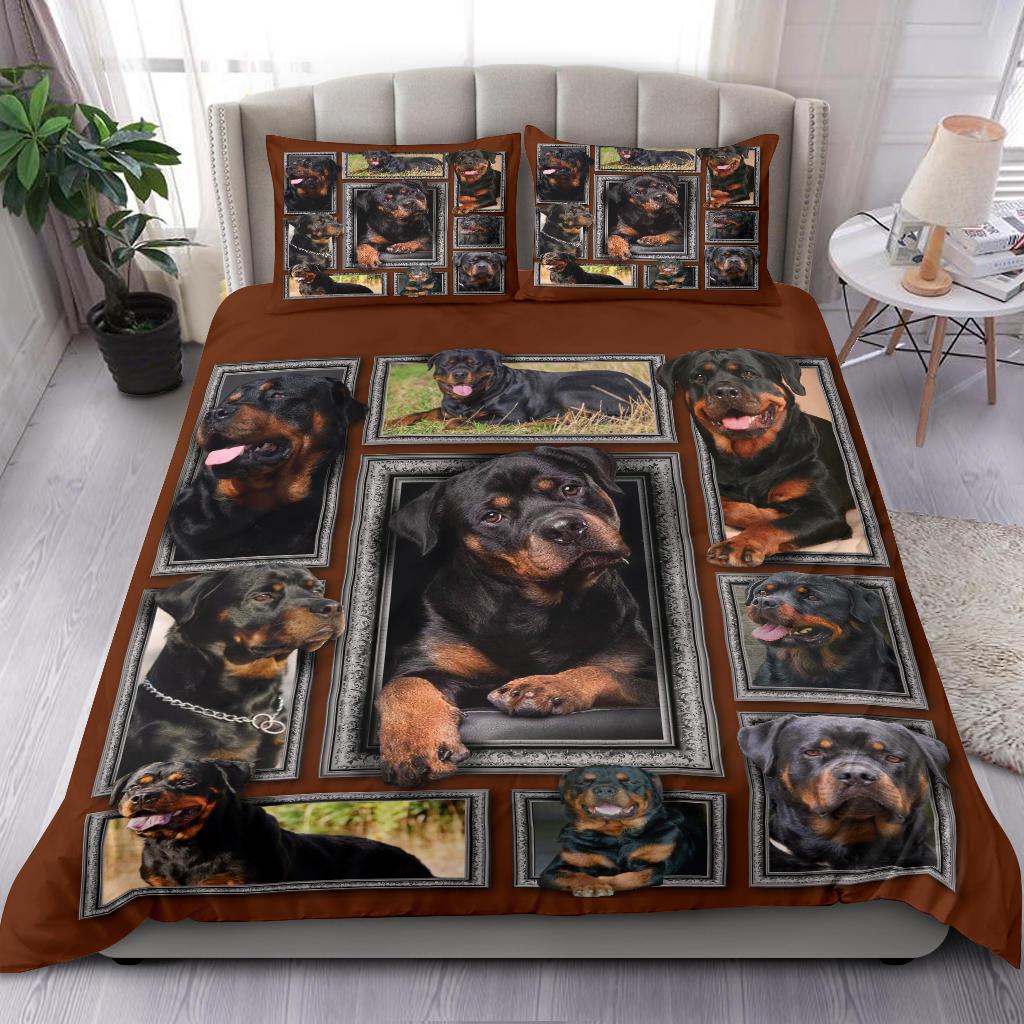 Dog Rottweiler 3D Quilt Bedding Duvet Cover And Pillowcase Set