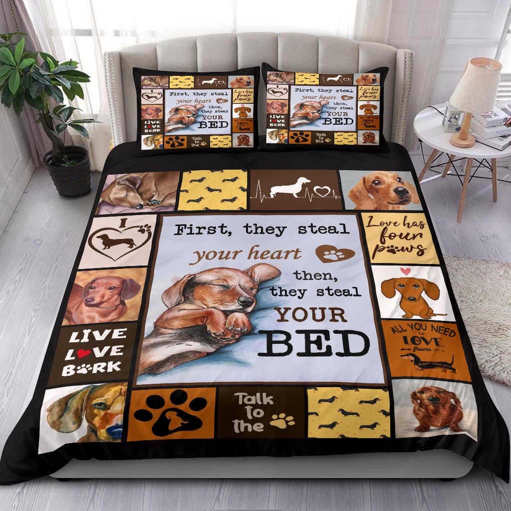 Quilt Dachshund Bedding Duvet Cover And Pillowcase Set