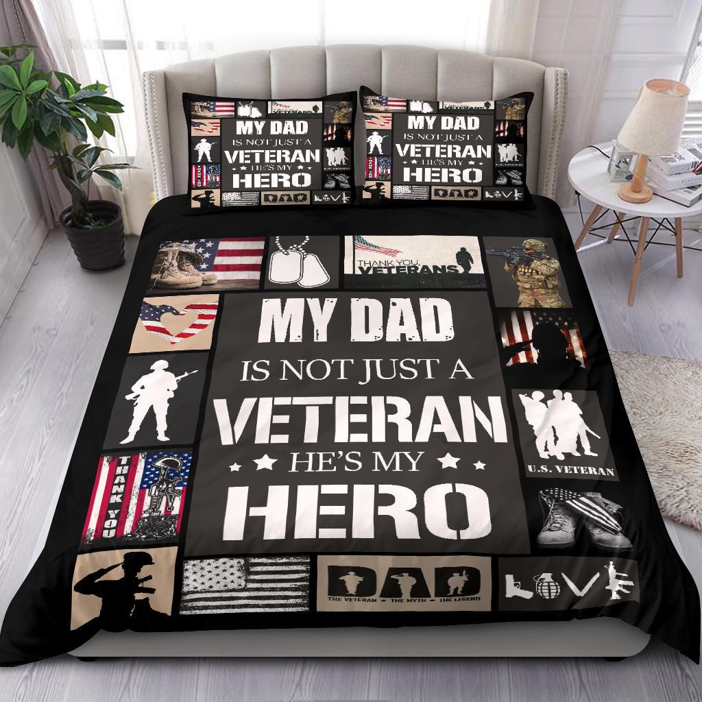 Veteran Hero Quilt Bedding Duvet Cover And Pillowcase Set
