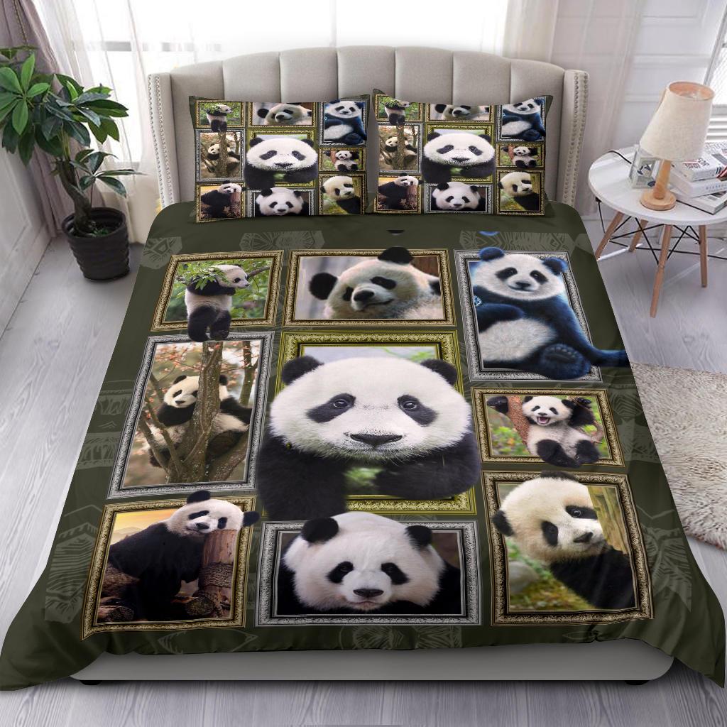 Panda 3D Quilt Bedding Duvet Cover And Pillowcase Set
