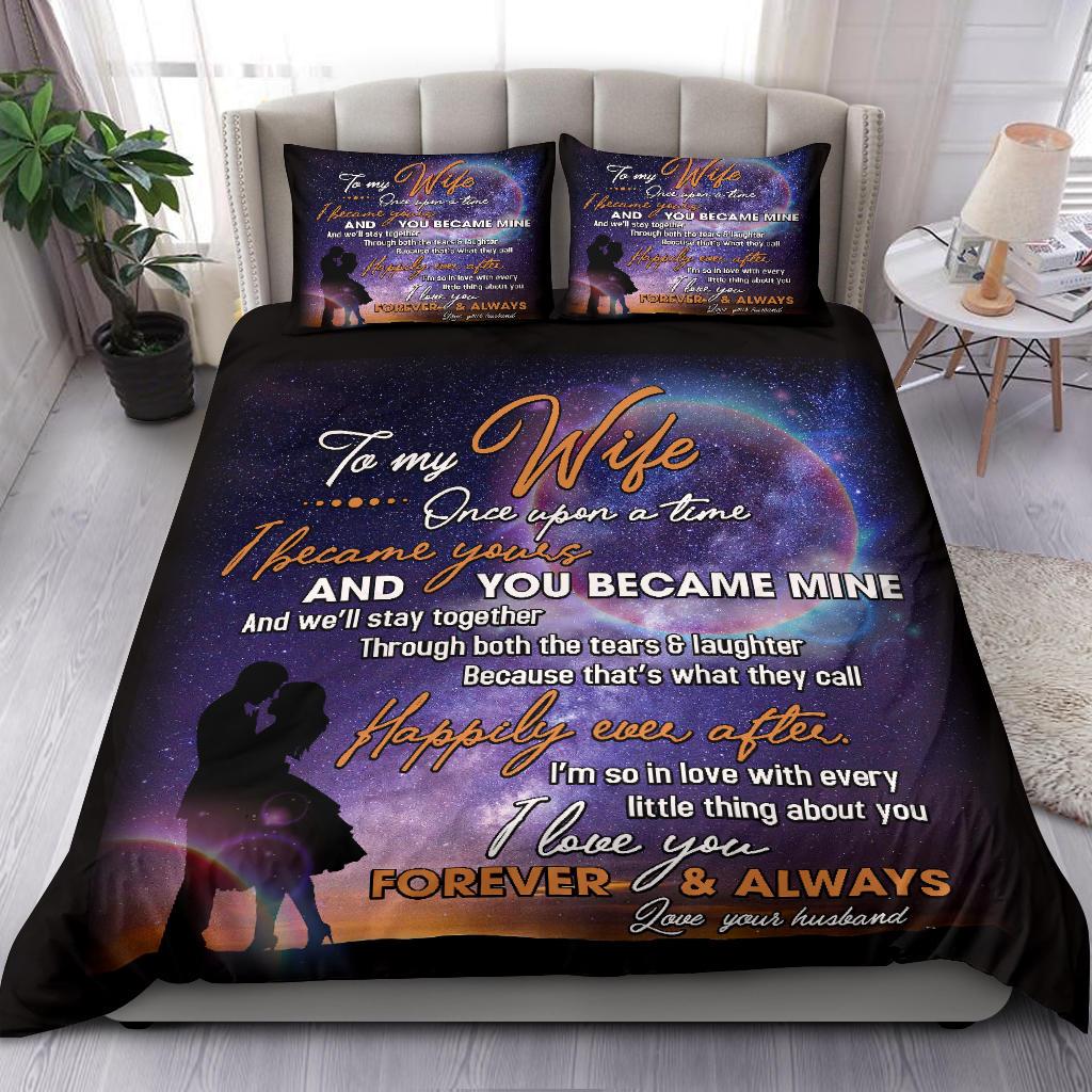 To My Wife Once Upon A Time Sky Bedding Duvet Cover And Pillowcase Set
