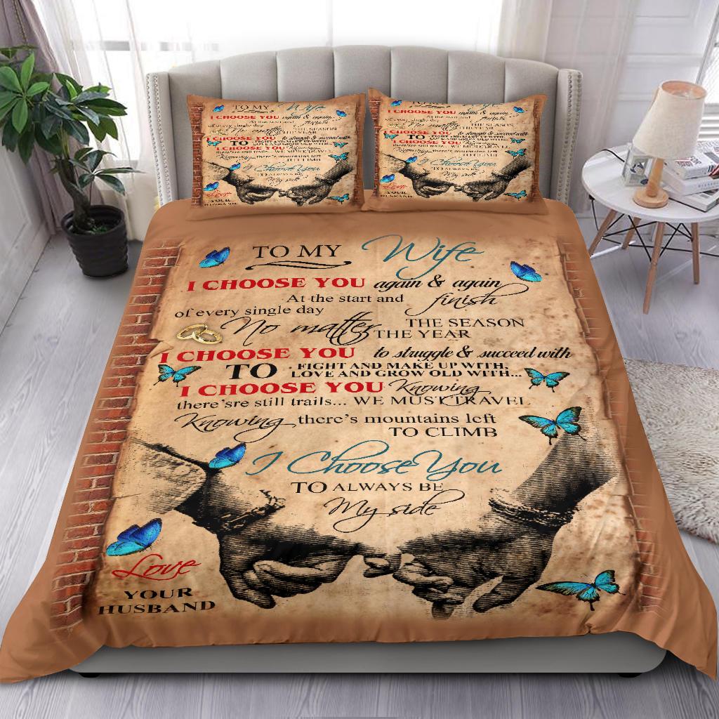 To My Wifequilt Butterfly Bedding Duvet Cover And Pillowcase Set